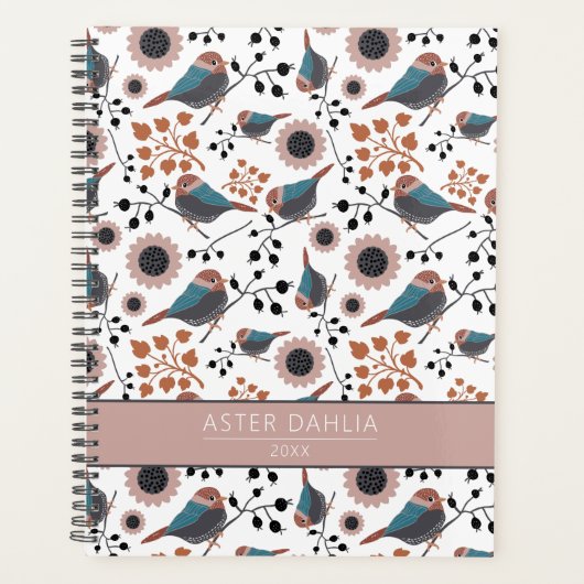 Motif floral de poulet bleu rose personnalisable (Devant)
