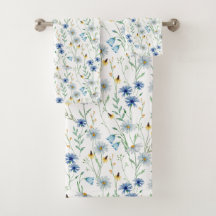 Motif floral de prairie de fleurs sauvages à l'aqu