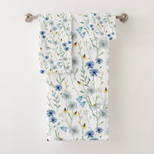 Motif floral de prairie de fleurs sauvages à l'aqu