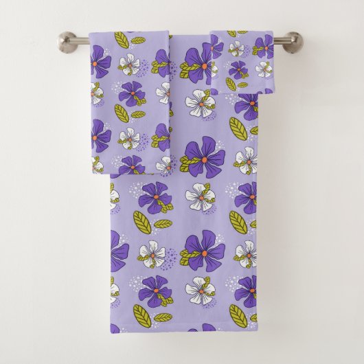 Motif floral de printemps en violet (En situation)