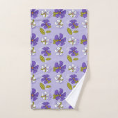 Motif floral de printemps en violet (Serviette à main)