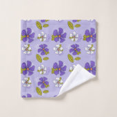 Motif floral de printemps en violet (Gant de toilette)