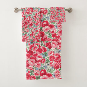 Motif floral de rose rouge vintage