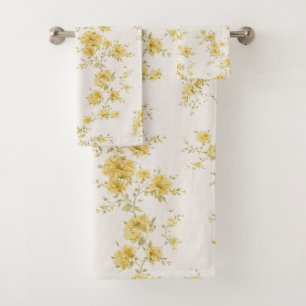 Motif floral de roses jaunes élégantes vintage