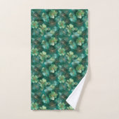 Motif floral de trèfle vert émeraude (Serviette à main)