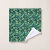 Motif floral de trèfle vert émeraude (Gant de toilette)