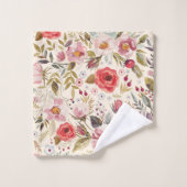 Motif floral de verdure à l'aquarelle (Gant de toilette)