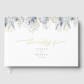 Motif Floral doux Dusty Blue Gold Foil ID1045 (Recto)