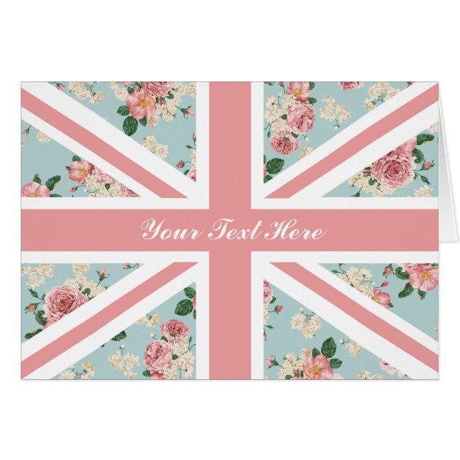 Motif floral d'Union Jack de roses anglais (Devant horizontal)
