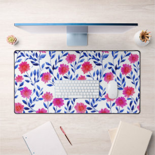 Motif floral élégant de fleurs de fuchsia à l'aqua