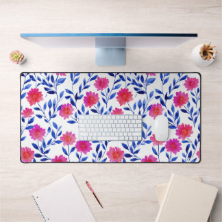Motif floral élégant de fleurs de fuchsia à l'aqua