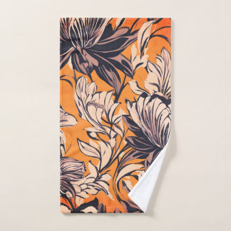 Motif floral élégant noir et blanc sur fond doré m