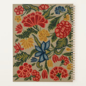 Motif floral en broderie laine vintage rouge et or (Dos)