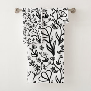Motif floral en noir et blanc
