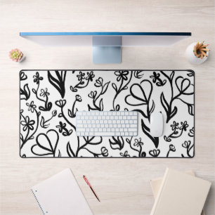 Motif floral en noir et blanc