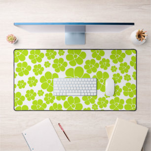 Motif floral en vert citron et blanc