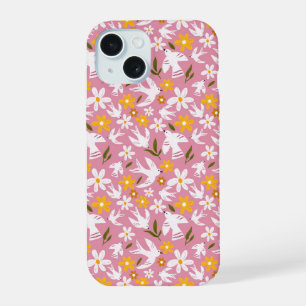 Motif floral et oiseaux mignon sans couture