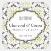 Motif Floral Feminine Gris Beige Étiquette de savo (Devant)