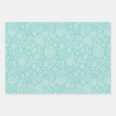 Motif Floral Feuille Classé Sur Aqua Blue (Devant)