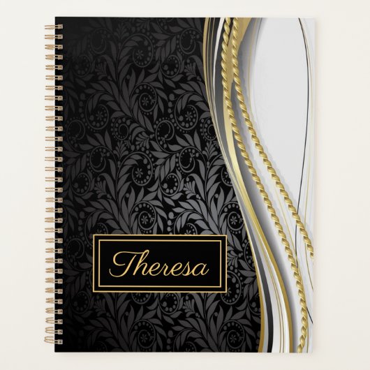 Motif floral feuillu monogramme (Devant)