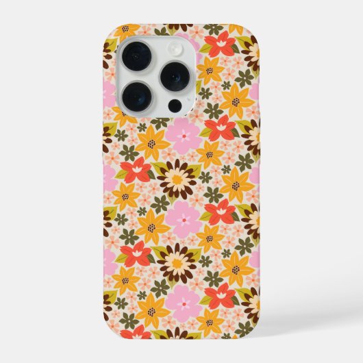 Motif floral fleuri rétro démodé (Verso)