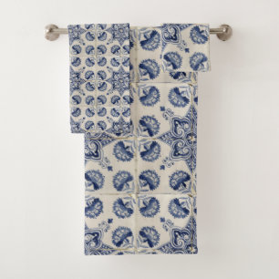 Motif floral géométrique blanc vintage