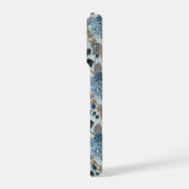 Motif floral gris hydrangea bleu doux (Côté gauche)