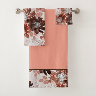 Motif floral gris-marron.