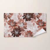 Motif floral gris-marron. (Serviette à main)