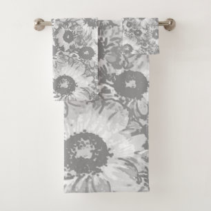 Motif floral gris pastel