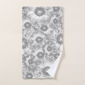 Motif floral gris pastel (Serviette à main)