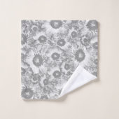 Motif floral gris pastel (Gant de toilette)