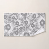 Motif floral gris pastel (Serviette à main)