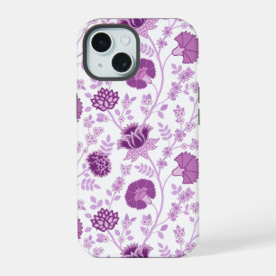 Motif floral jacobéen grand motif roses sur fond b