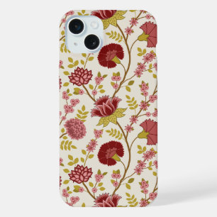 Motif floral jacobeen grande taille rouges roses o