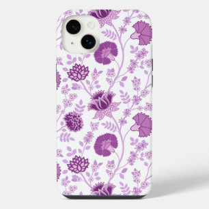 Motif floral jacobéen grandes fleurs roses sur fon
