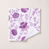 Motif floral jacobéen rose sur blanc (Gant de toilette)