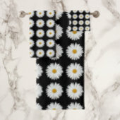 Motif floral marguerrier blanc sur noir