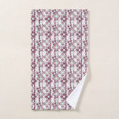 motif floral marron et blanc (Serviette à main)