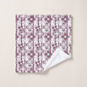 motif floral marron et blanc (Gant de toilette)