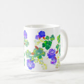 Motif floral mauve & mug vert (Devant droit)