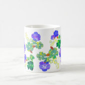 Motif floral mauve & mug vert (Centre)
