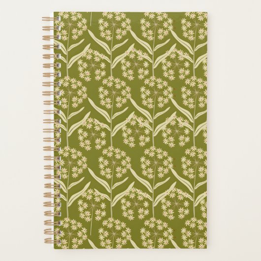 Motif floral moderne : Fleurs d'ombelle blanches (Devant)