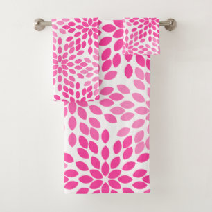 Motif Floral moderne rose chaud