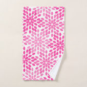 Motif Floral moderne rose chaud (Serviette à main)