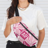 Motif floral moderne tendance Monogramme rose cool