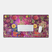 Motif floral monogramme de fleurs violettes rose c (Clavier et souris)