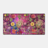Motif floral monogramme de fleurs violettes rose c (Recto)
