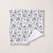 Motif floral noir (Gant de toilette)