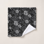 Motif floral noir et blanc (Gant de toilette)